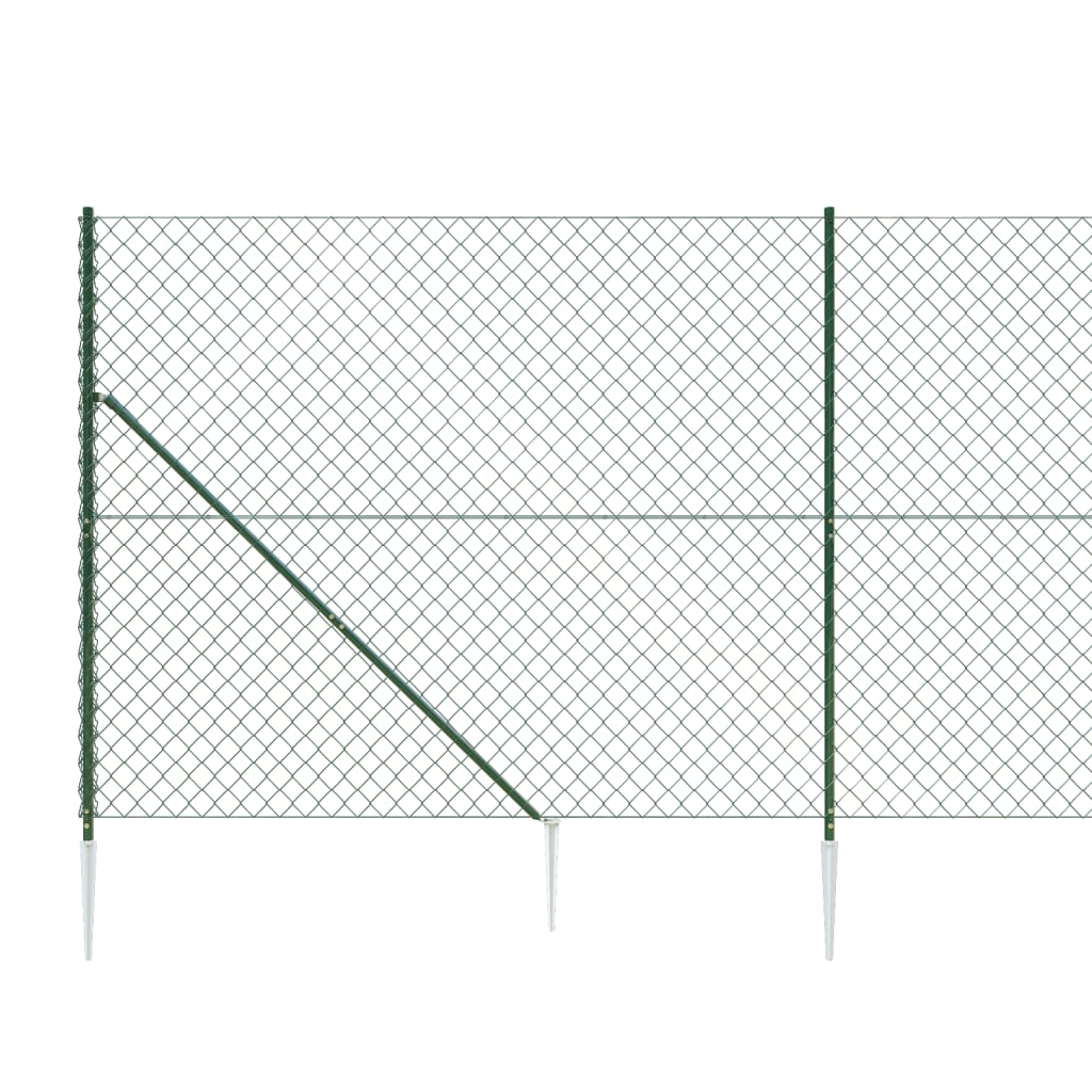 vidaXL Nettinggjerde med stolpespyd 1,4x10 m grønn