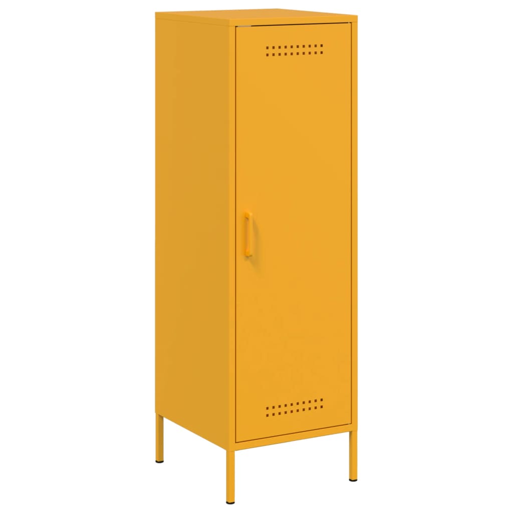 vidaXL Highboard sennepsgul 36x39x113 cm stål