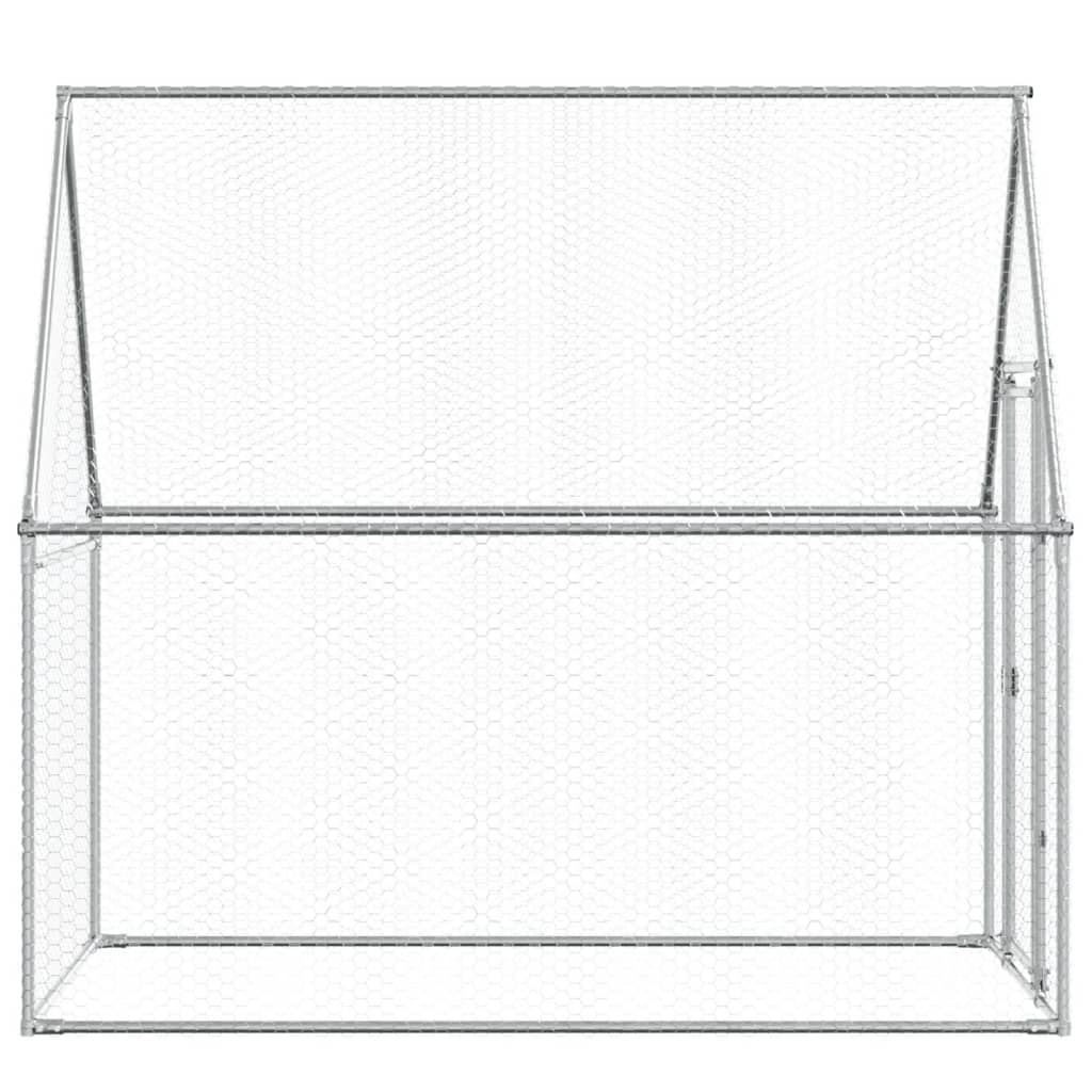 vidaXL Kyllingbur sølv 200x100x190 cm galvanisert stål