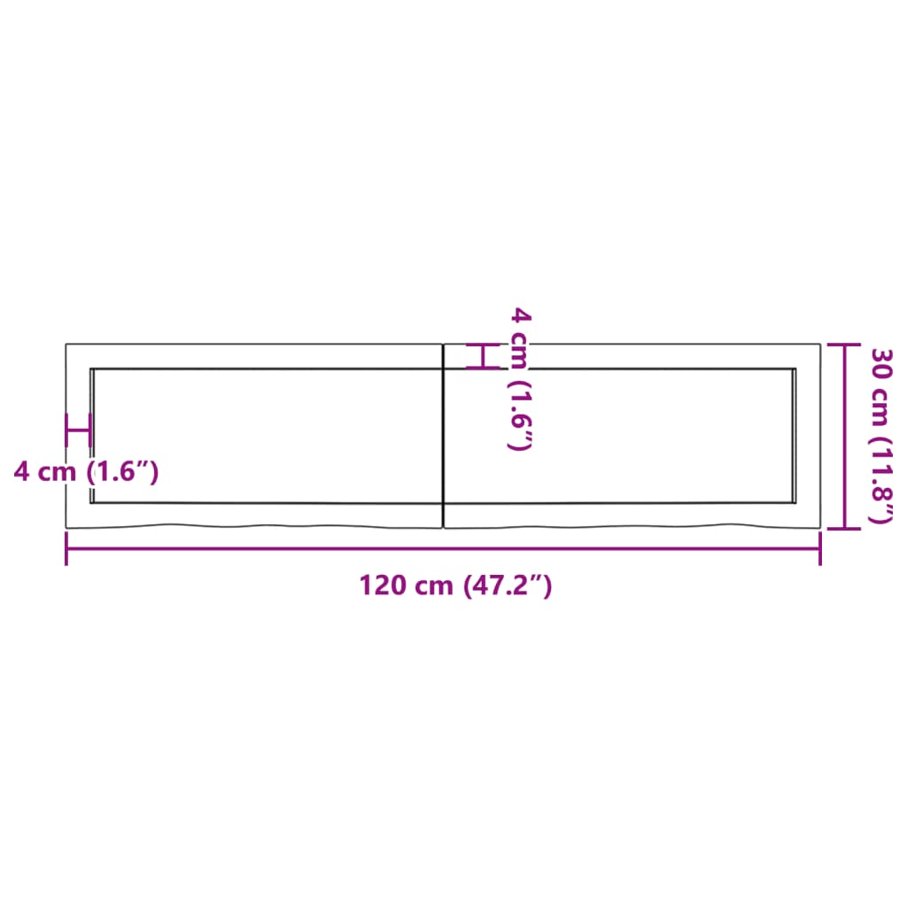 vidaXL Benkeplate til bad lysebrun 120x30x6 cm behandlet heltre