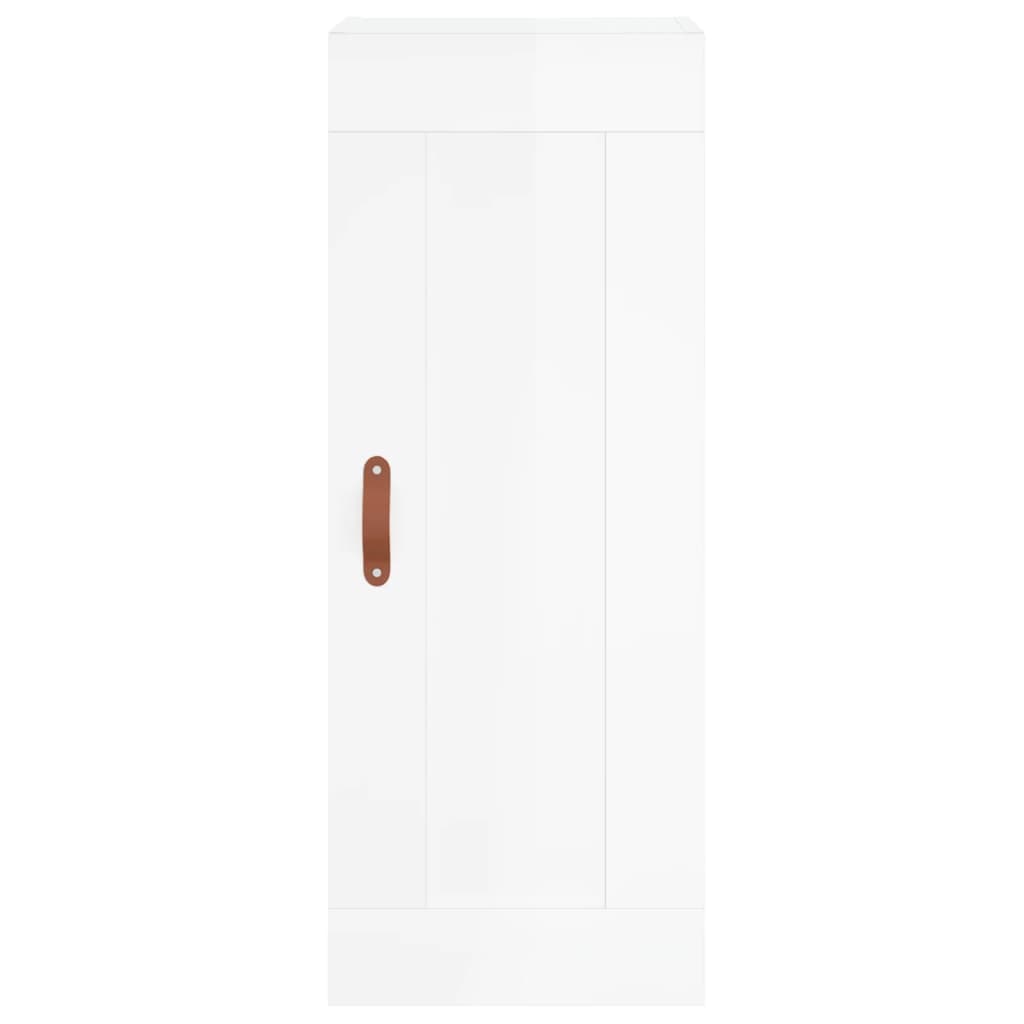 vidaXL Highboard høyglans hvit 34,5x34x180 cm konstruert tre