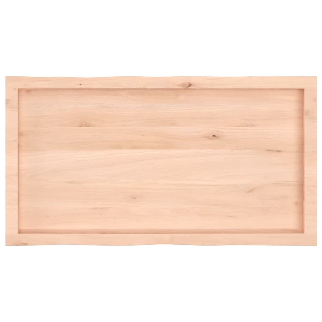 vidaXL Bordplate 100x50x(2-6) cm ubehandlet heltre eik naturlig kant