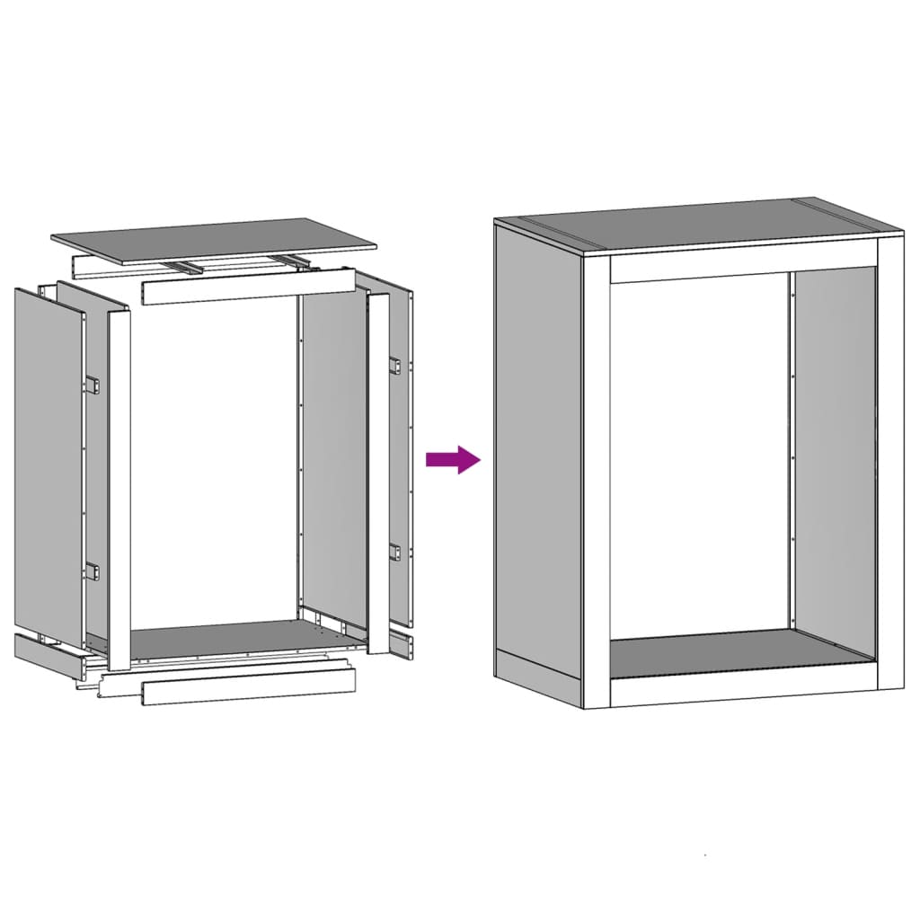 vidaXL Vedstativ antrasitt 60x40x100 cm stål