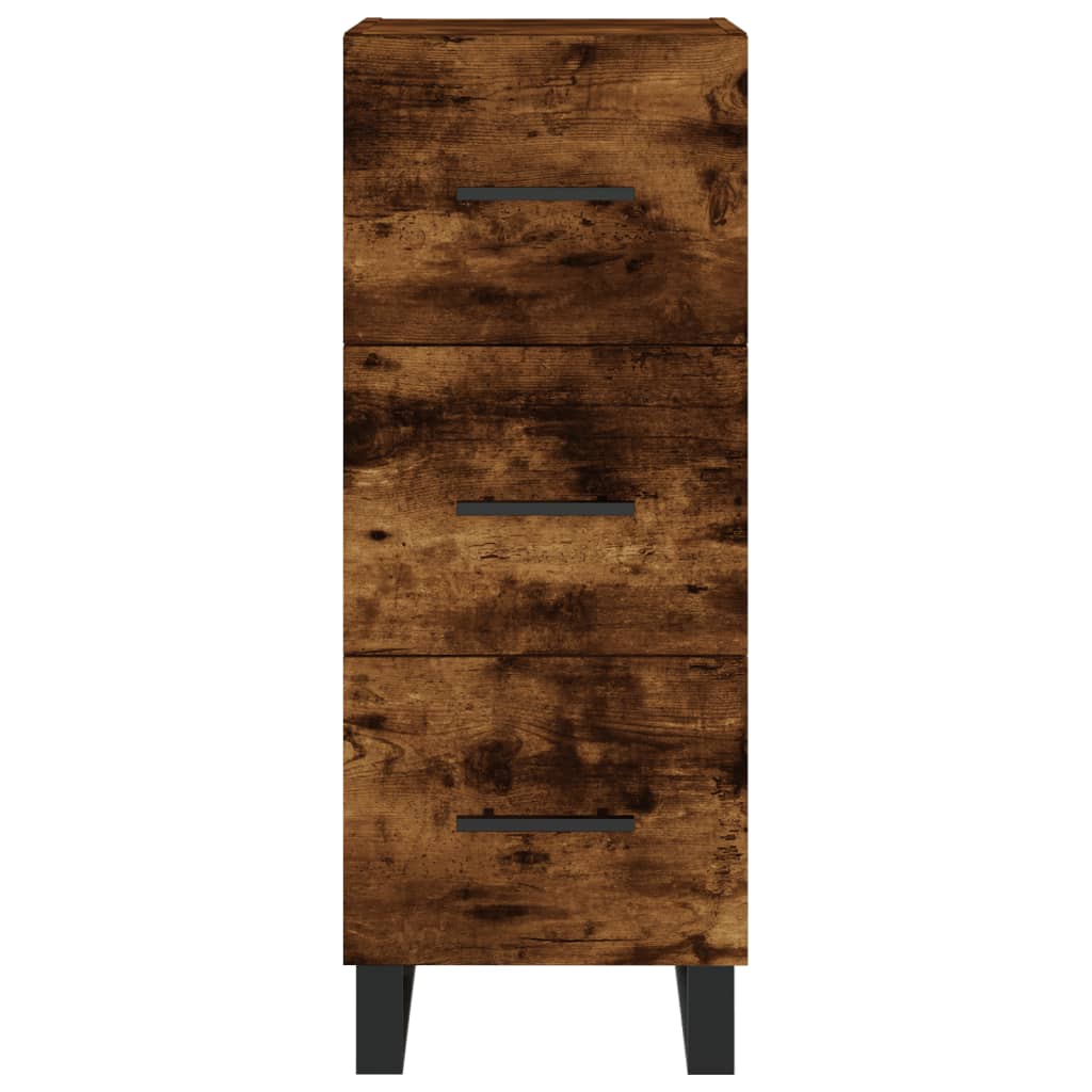 vidaXL Highboard røkt eik 34,5x34x180 cm konstruert tre