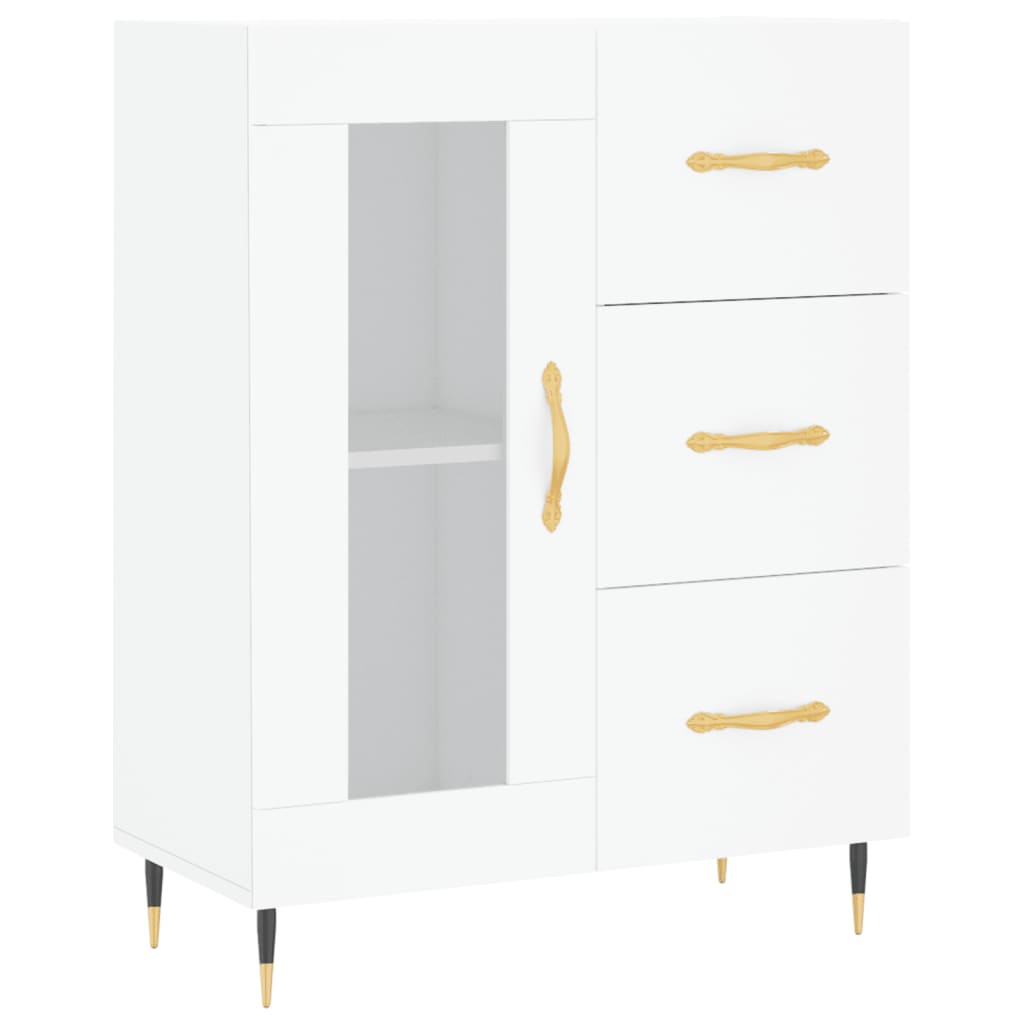 vidaXL Highboard hvit 69,5x34x180 cm konstruert tre