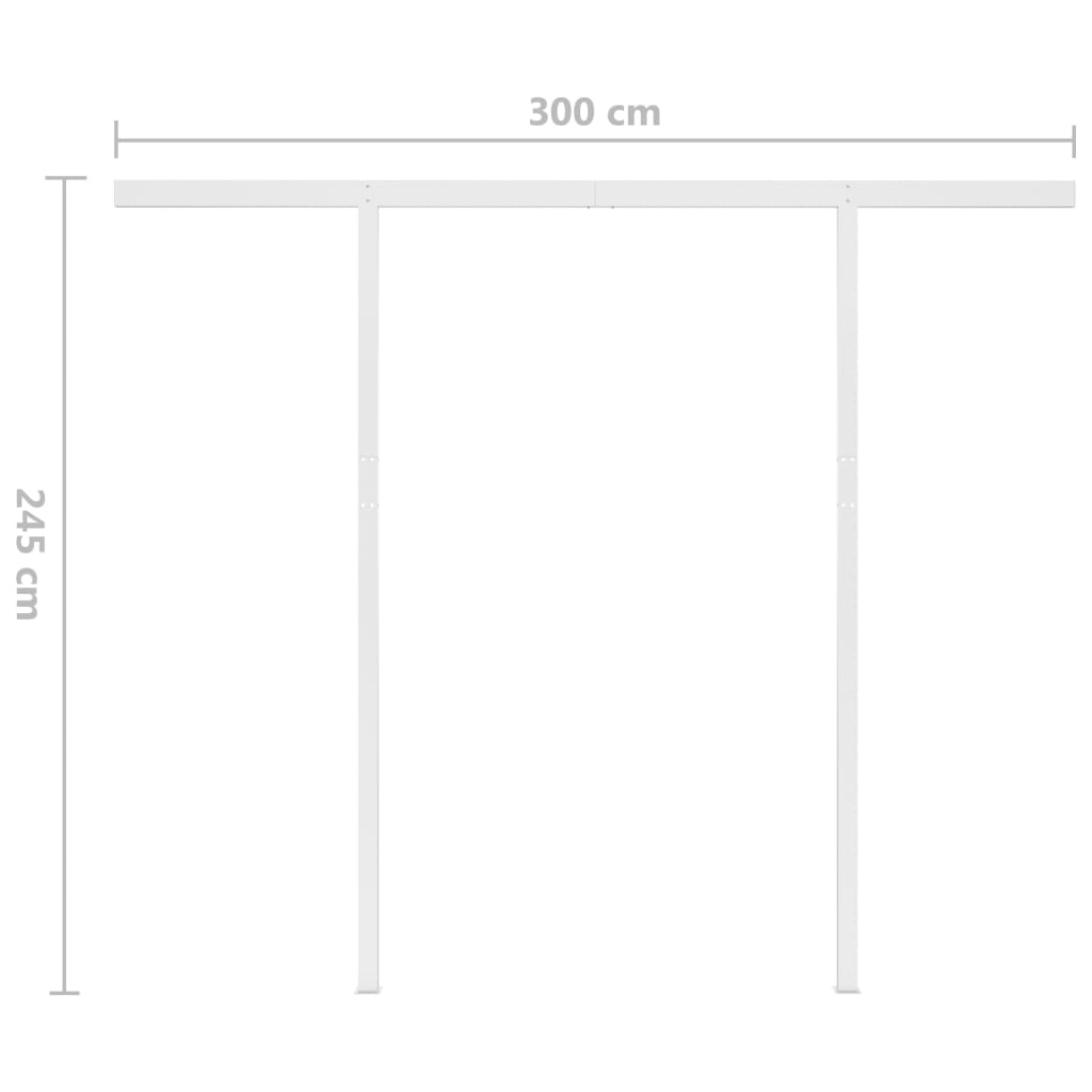 vidaXL Manuell uttrekkbar markise med LED 3x2,5 m kremhvit