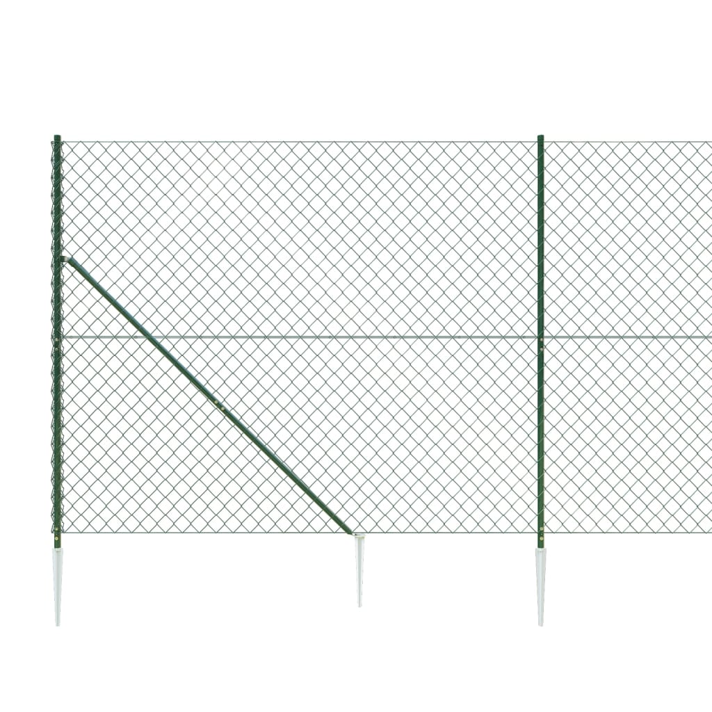 vidaXL Nettinggjerde med stolpespyd 1,8x25 m grønn