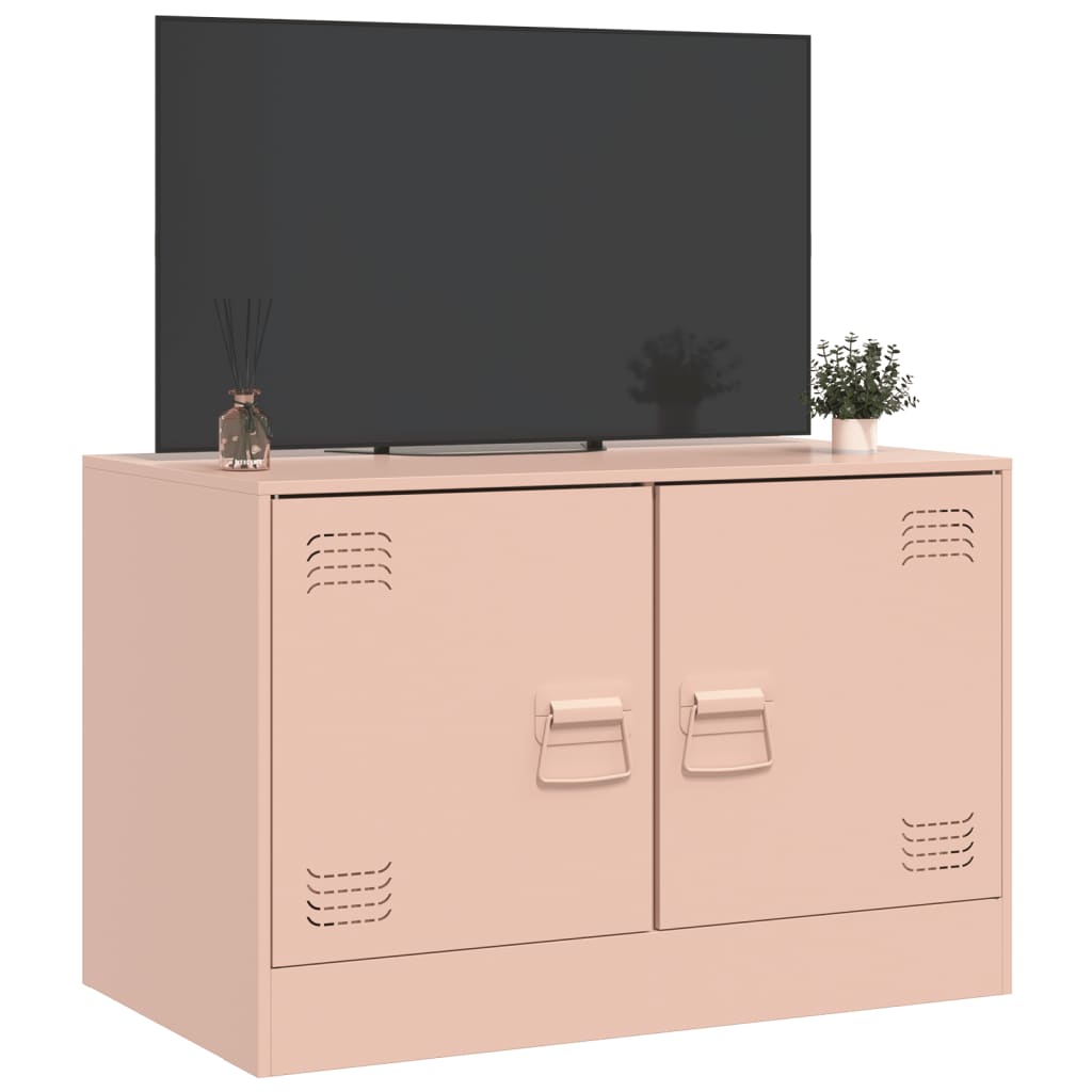 vidaXL TV-benk rosa 67x39x44 cm stål