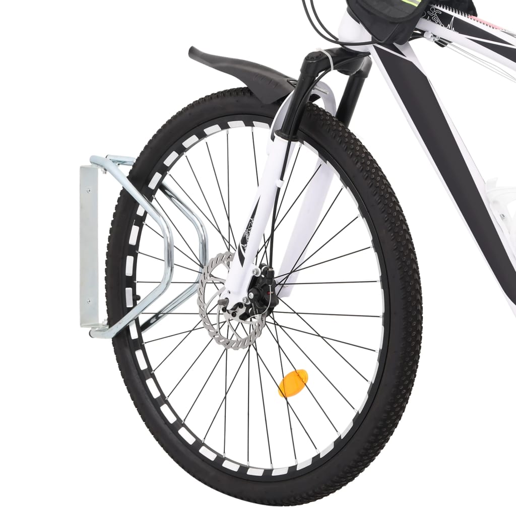 vidaXL Sykkelstativ for 2 sykler gulv veggmontert galvanisert stål