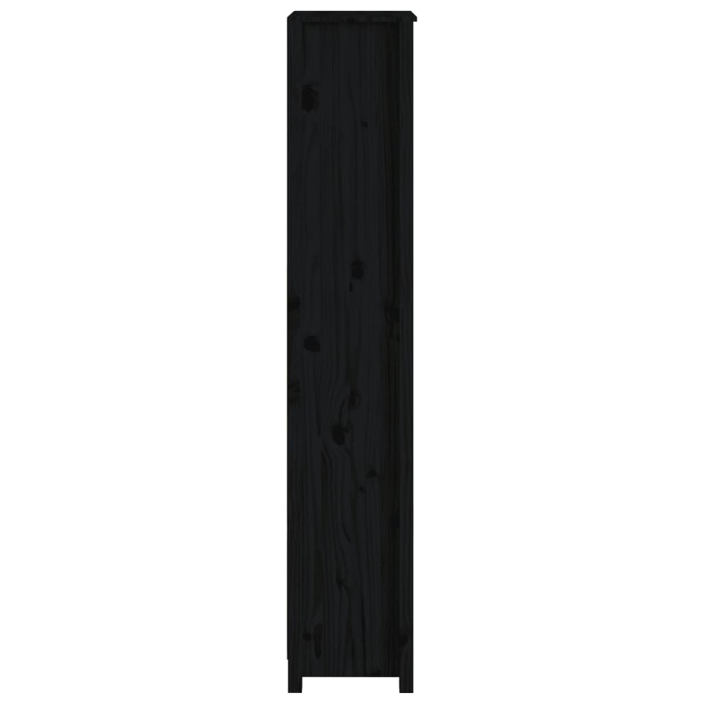 vidaXL Bokhylle svart 50x35x183 cm heltre furu