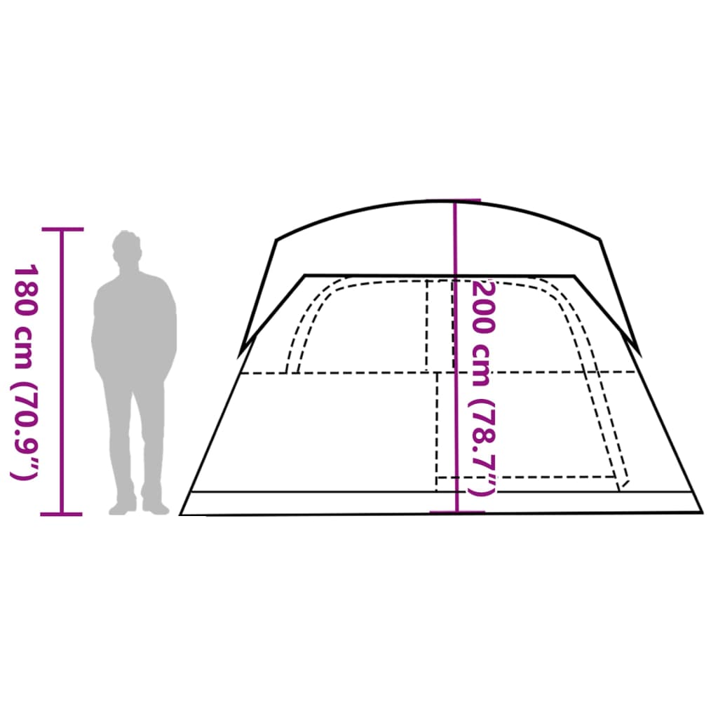 vidaXL Campingtelt 6 personer oransje vanntett