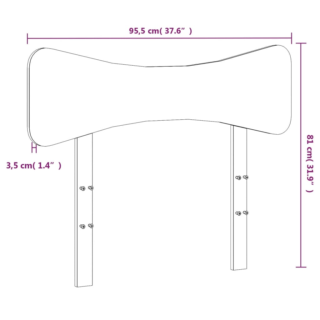 vidaXL Hodegavl hvit 90 cm heltre furu