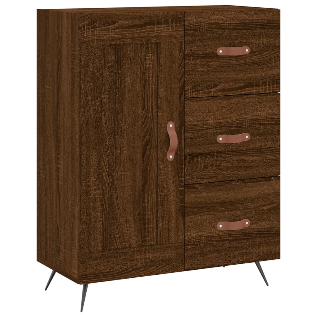 vidaXL Highboard brun eik 69,5x34x180 cm konstruert tre