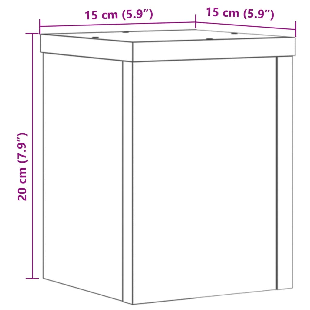 vidaXL Plantestativer 2 stk svart 15x15x20 cm konstruert tre