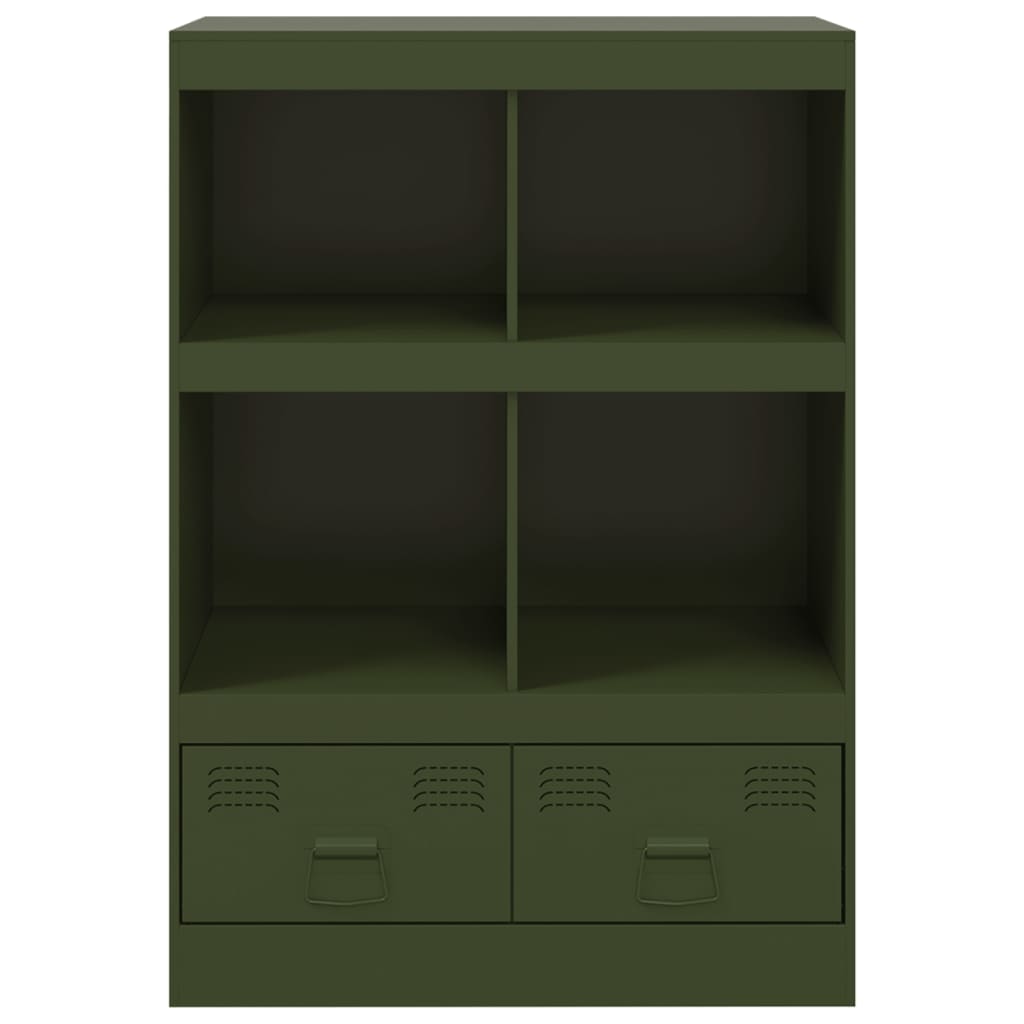 vidaXL Highboard olivengrønn 67x39x95 cm stål