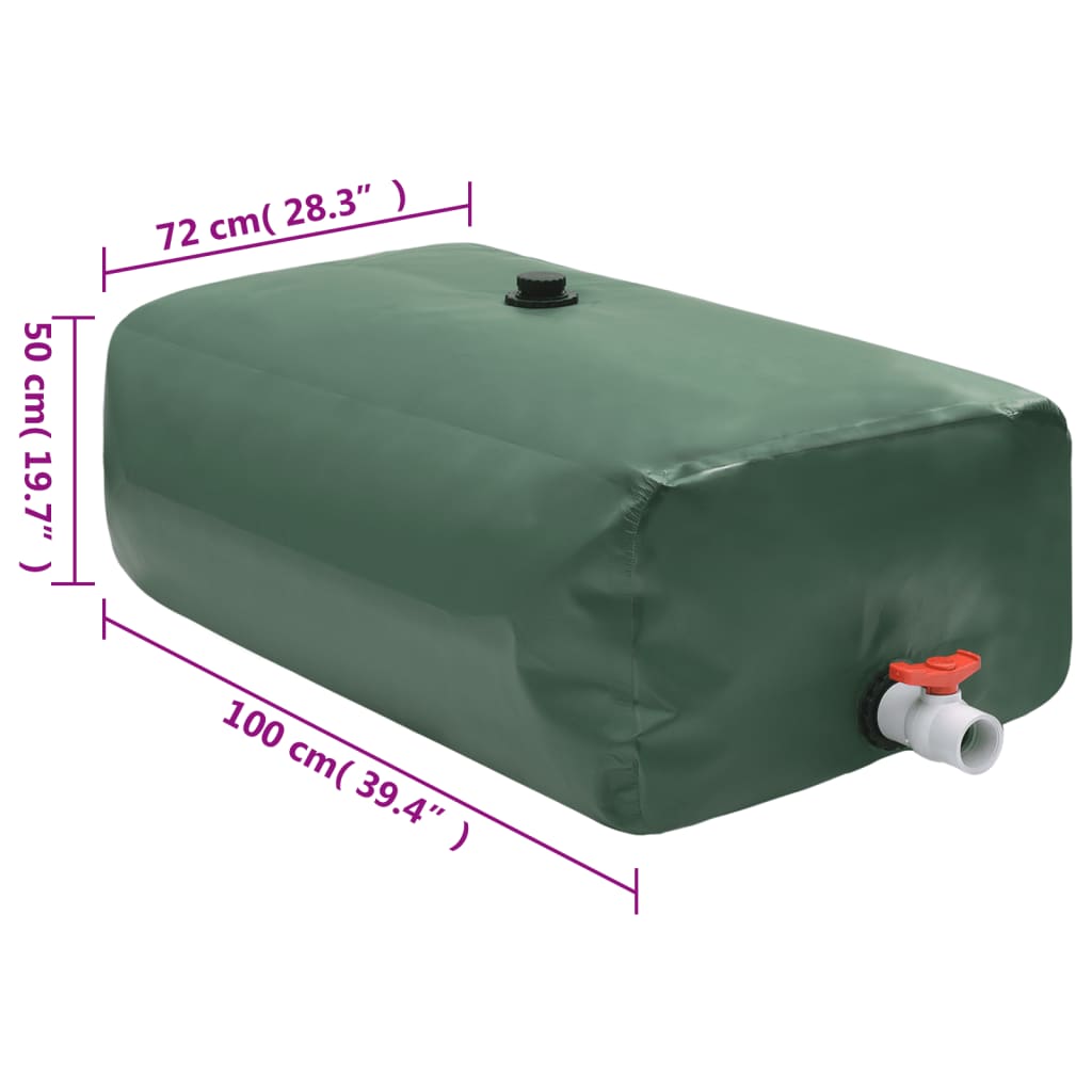 vidaXL Vanntank med kran sammenleggbar 360 L PVC