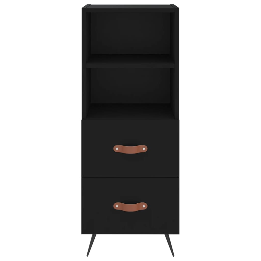 vidaXL Highboard svart 34,5x34x180 cm konstruert tre