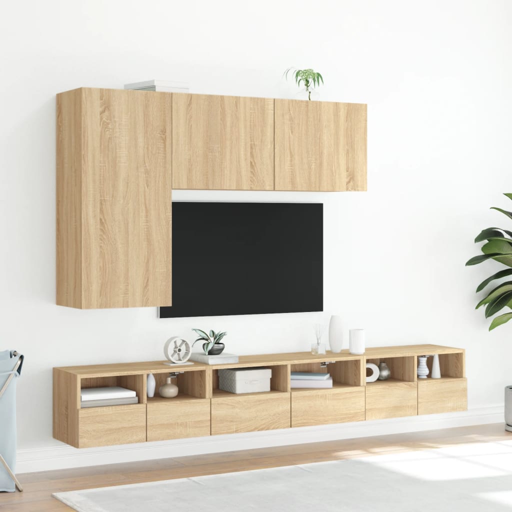 vidaXL Veggmontert TV-benk sonoma eik 100x30x41 cm