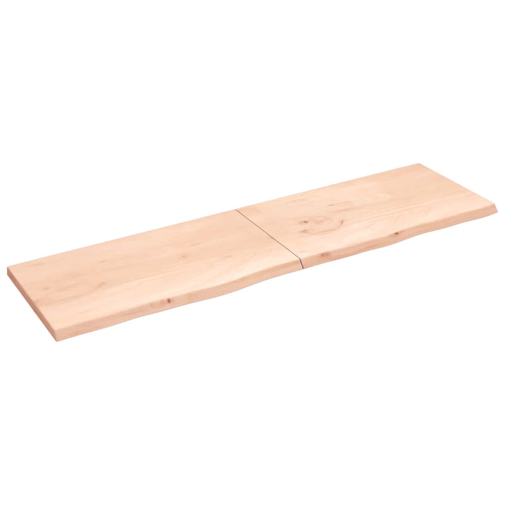 vidaXL Bordplate 220x60x(2-4) cm ubehandlet heltre eik