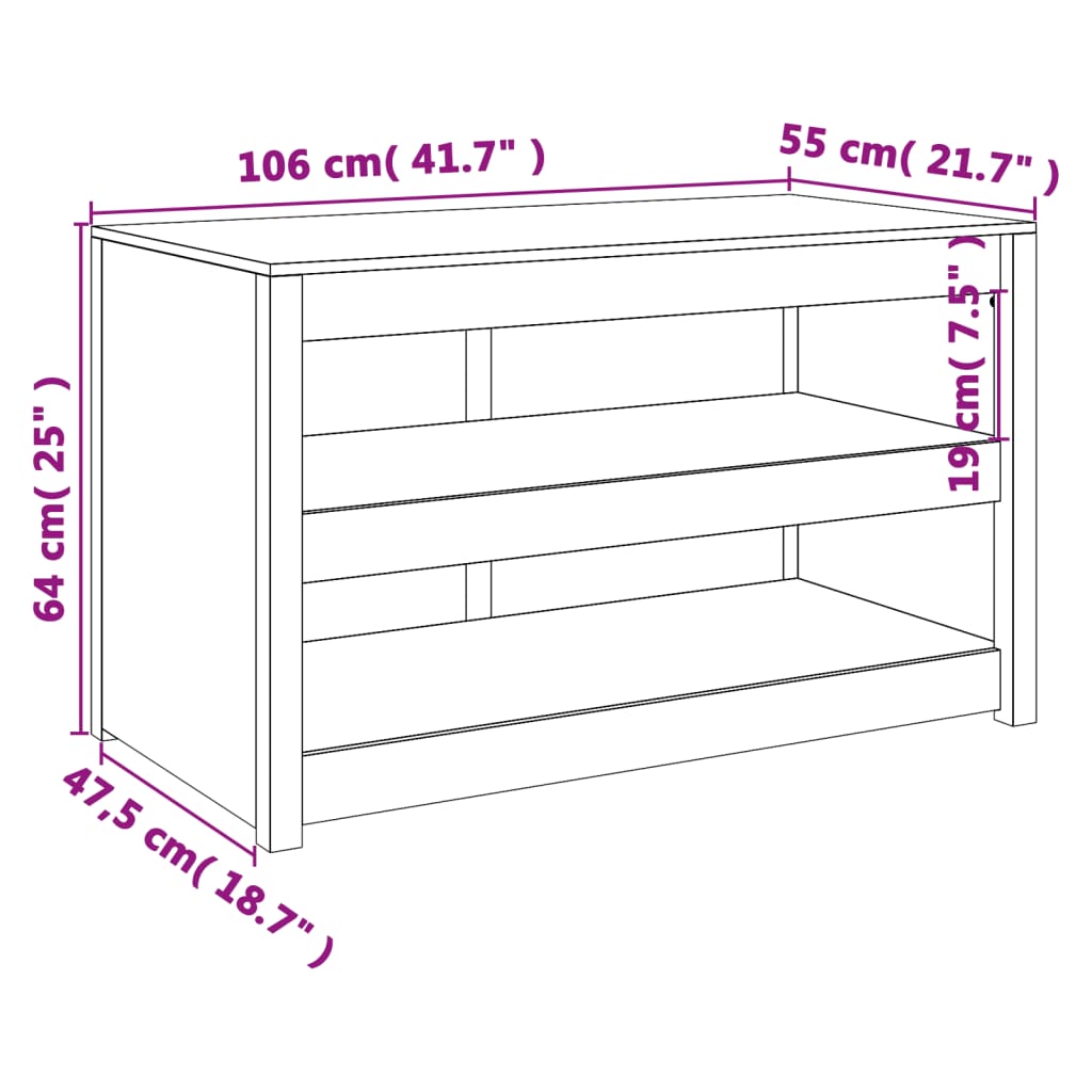 vidaXL Utekjøkkenskap svart 106x55x64 cm heltre furu