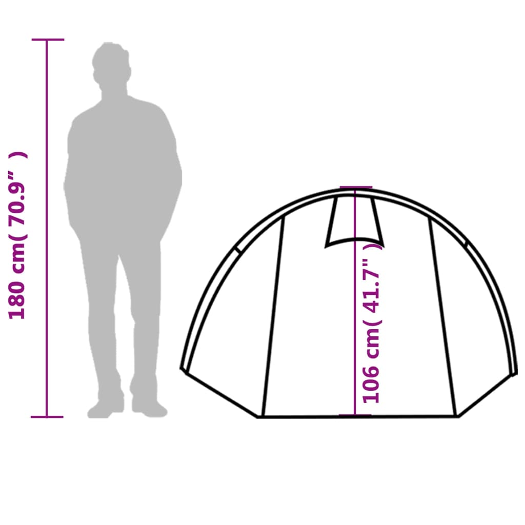 vidaXL Tunneltelt for camping 4 personer grønn vanntett