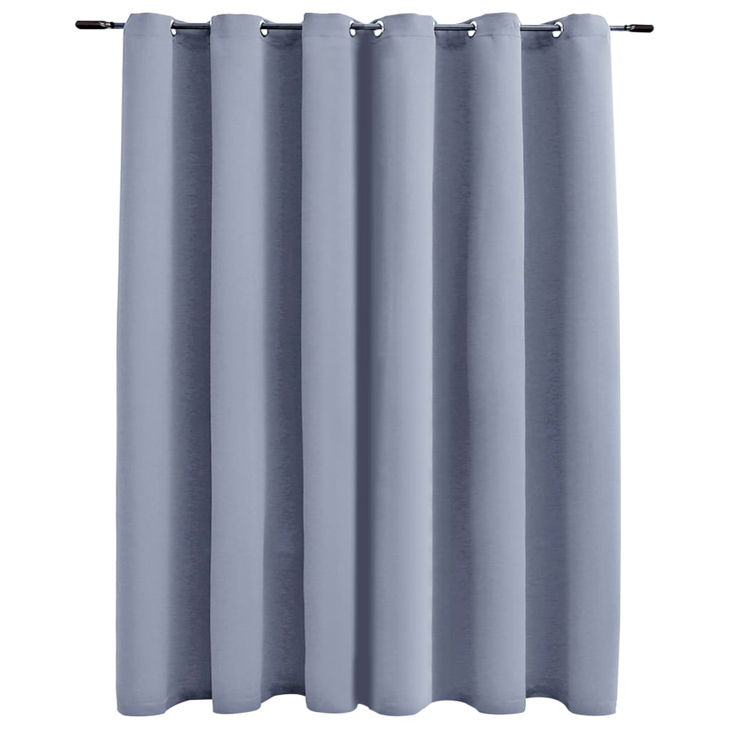 vidaXL Lystett gardin med metallringer grå 290x245 cm
