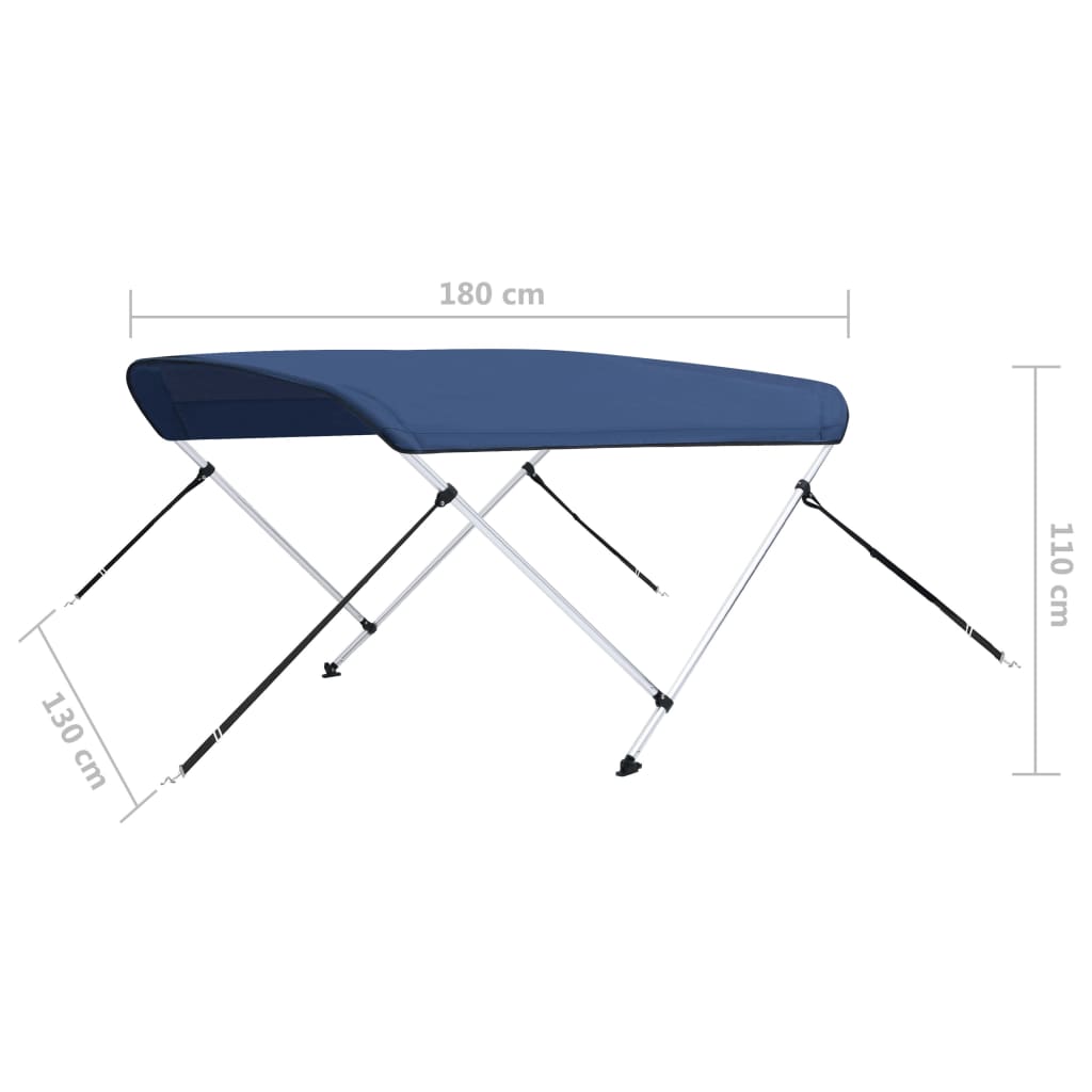 vidaXL Biminitopp 2-buet marineblå 180x130x110 cm