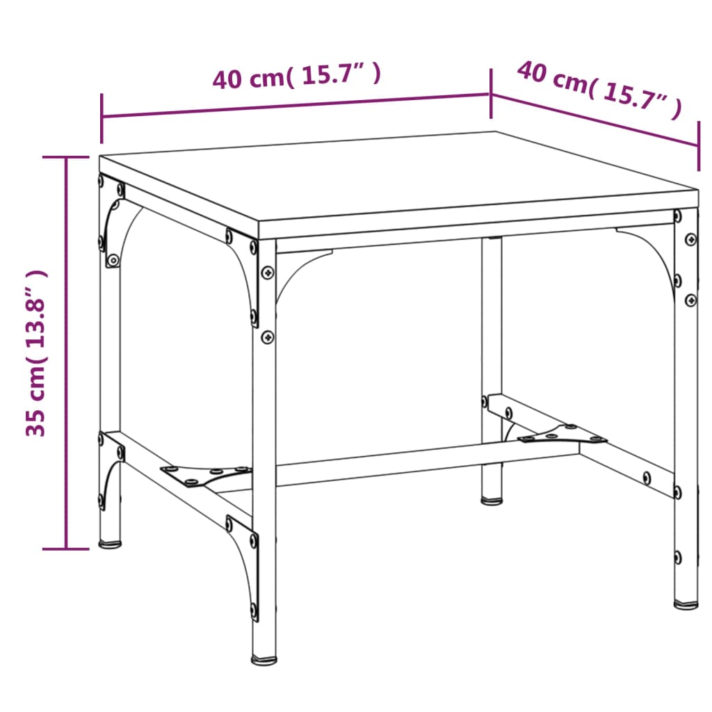 vidaXL Sidebord 2 stk svart 40x40x35 cm konstruert tre