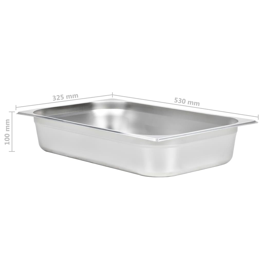 vidaXL Gastronormbeholdere 4 stk GN 1/1 100 mm rustfritt stål