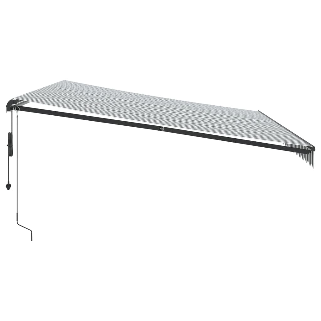 vidaXL Automatisk uttrekkbar markise LED antrasitt og hvit 500x300 cm