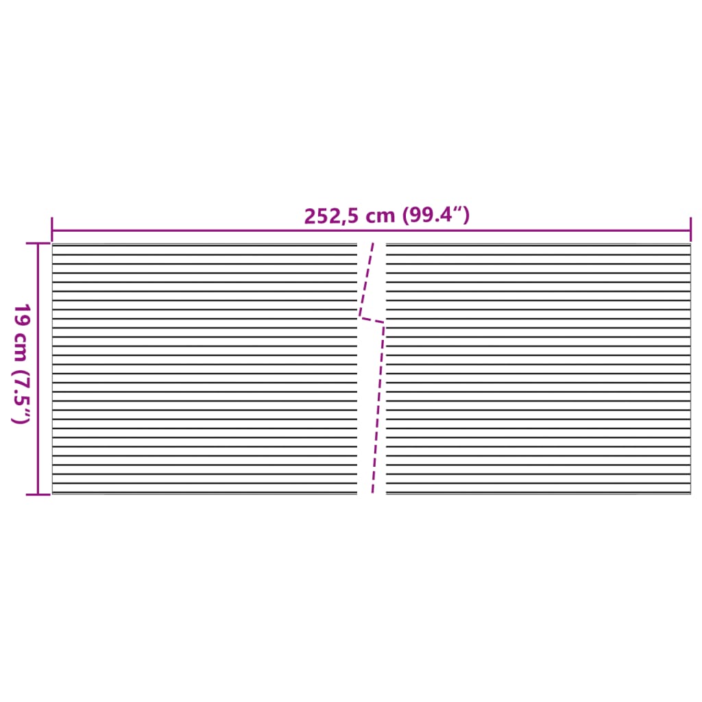 vidaXL Hageskjermer 10 stk steingrå 252,5x19 cm PVC