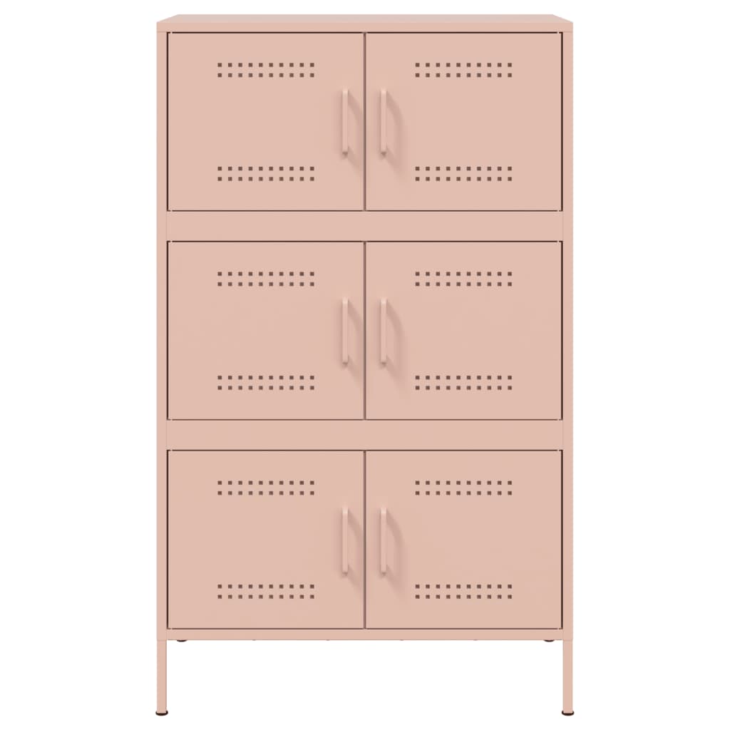 vidaXL Highboard rosa 68x39x113 cm stål