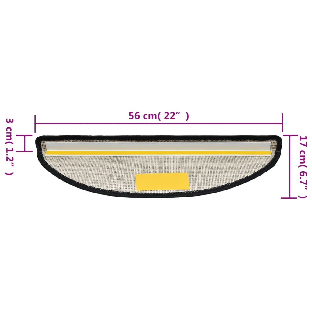 vidaXL Trappematte antrasitt 15 stk 56x17x3 cm