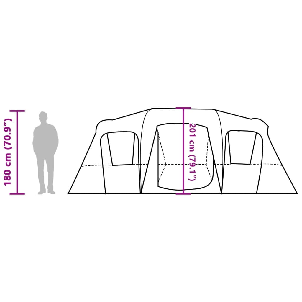 vidaXL Tunneltelt for camping 16 personer blå vanntett