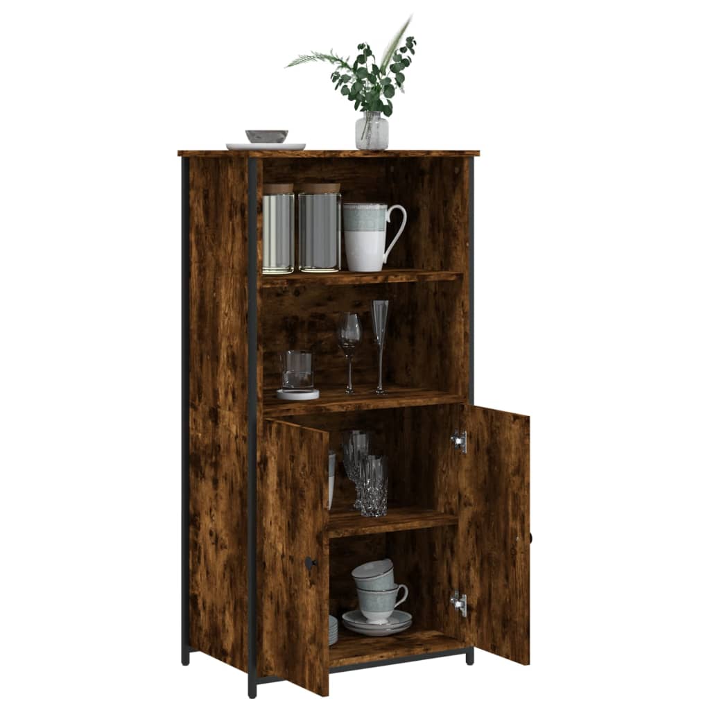 vidaXL Highboard røkt eik 62x36x121,5 cm konstruert tre