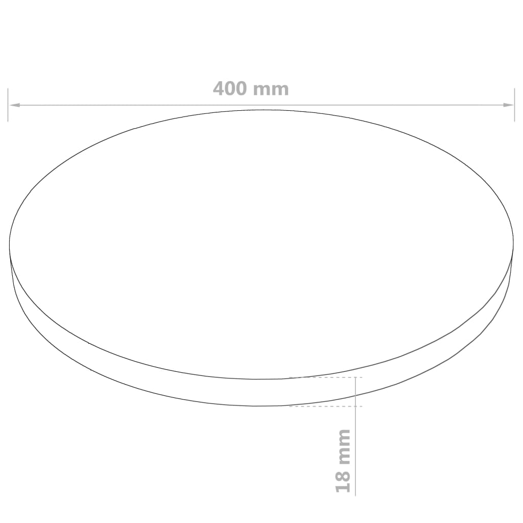 vidaXL Bordplate rund MDF 400x18 mm