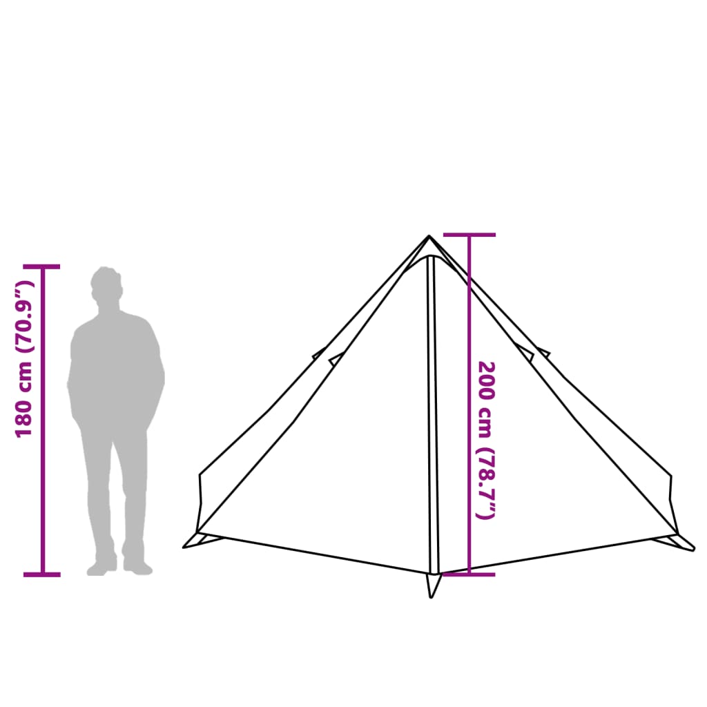 vidaXL Familietelt tipi for 8 personer grå og oransje vanntett