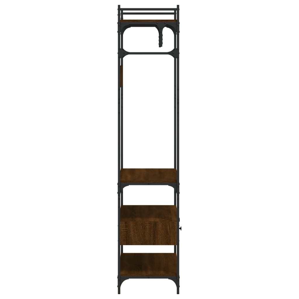 vidaXL Garderobe med skuffer brun eik 89x39x184,5 cm konstruert tre