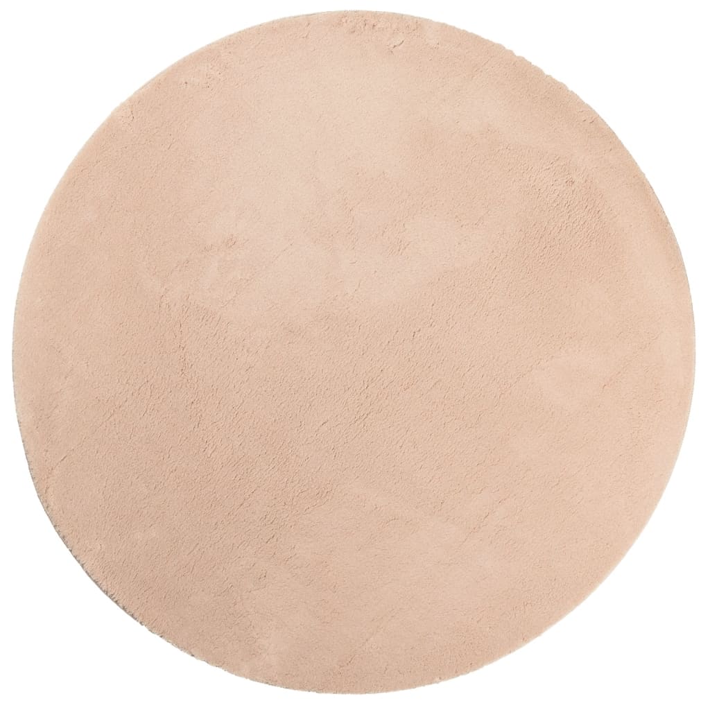 vidaXL Teppe HUARTE kort luv mykt og vaskbart blush Ø 120 cm