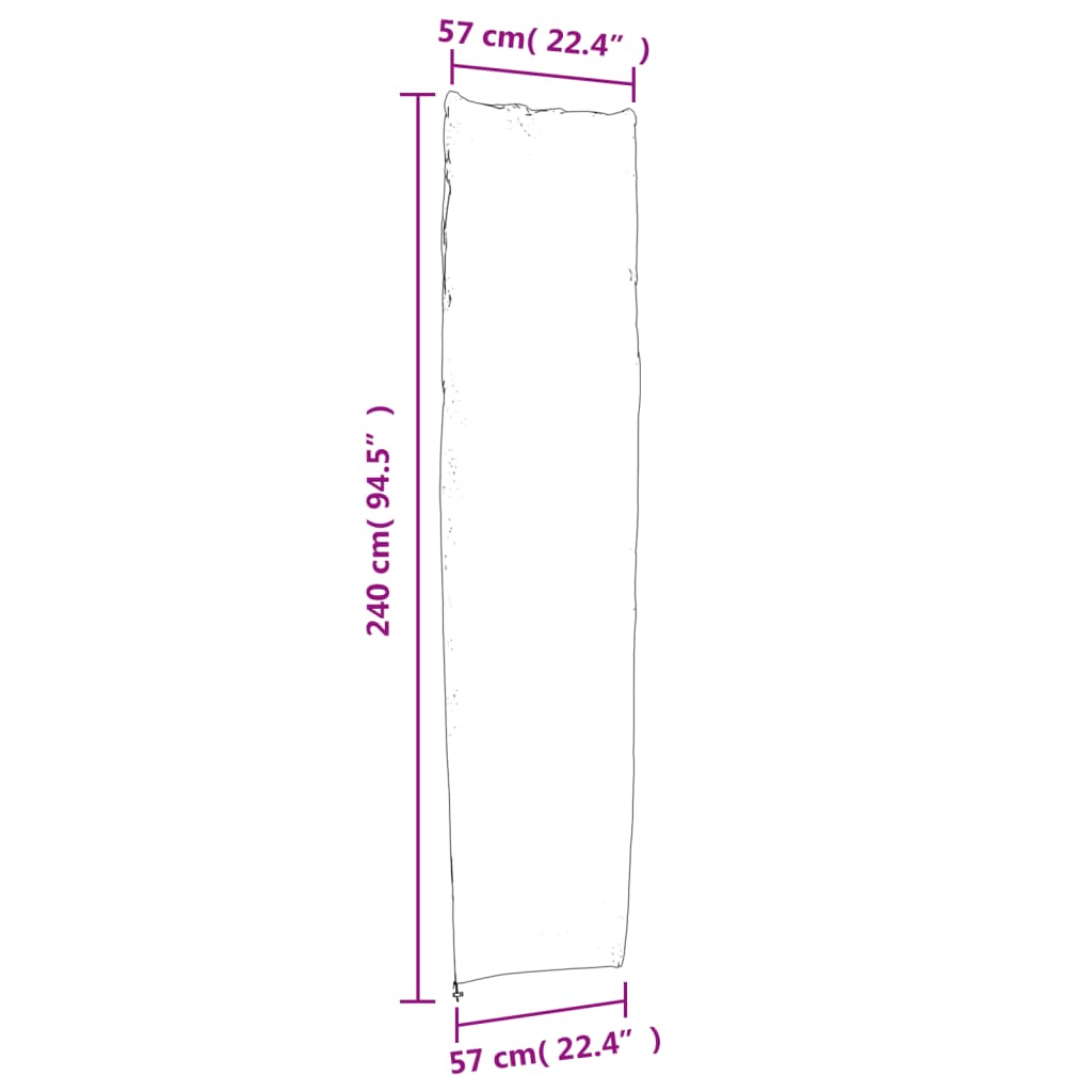 vidaXL Hageparasollrekk svart 240x57/57 cm 420D oxford