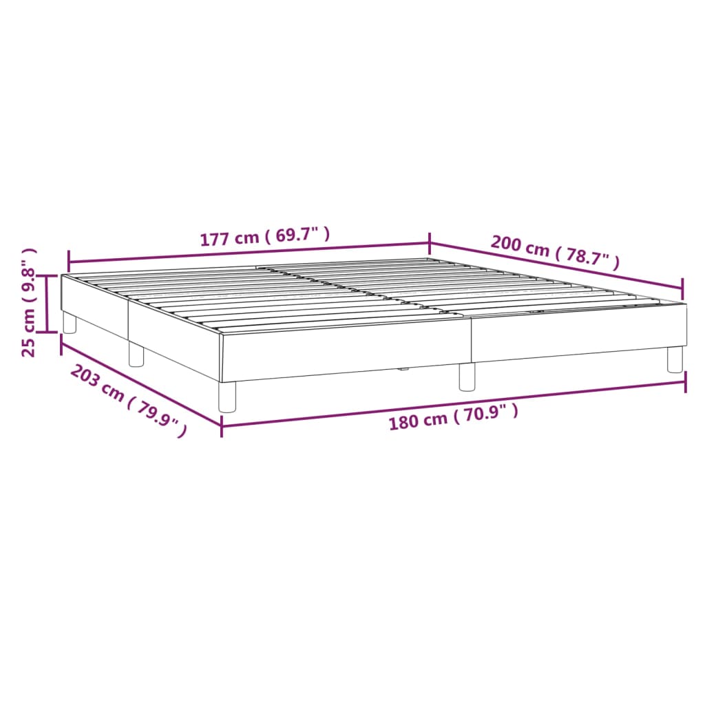 vidaXL Sengeramme boksfjær svart 180x200 cm Super King stoff