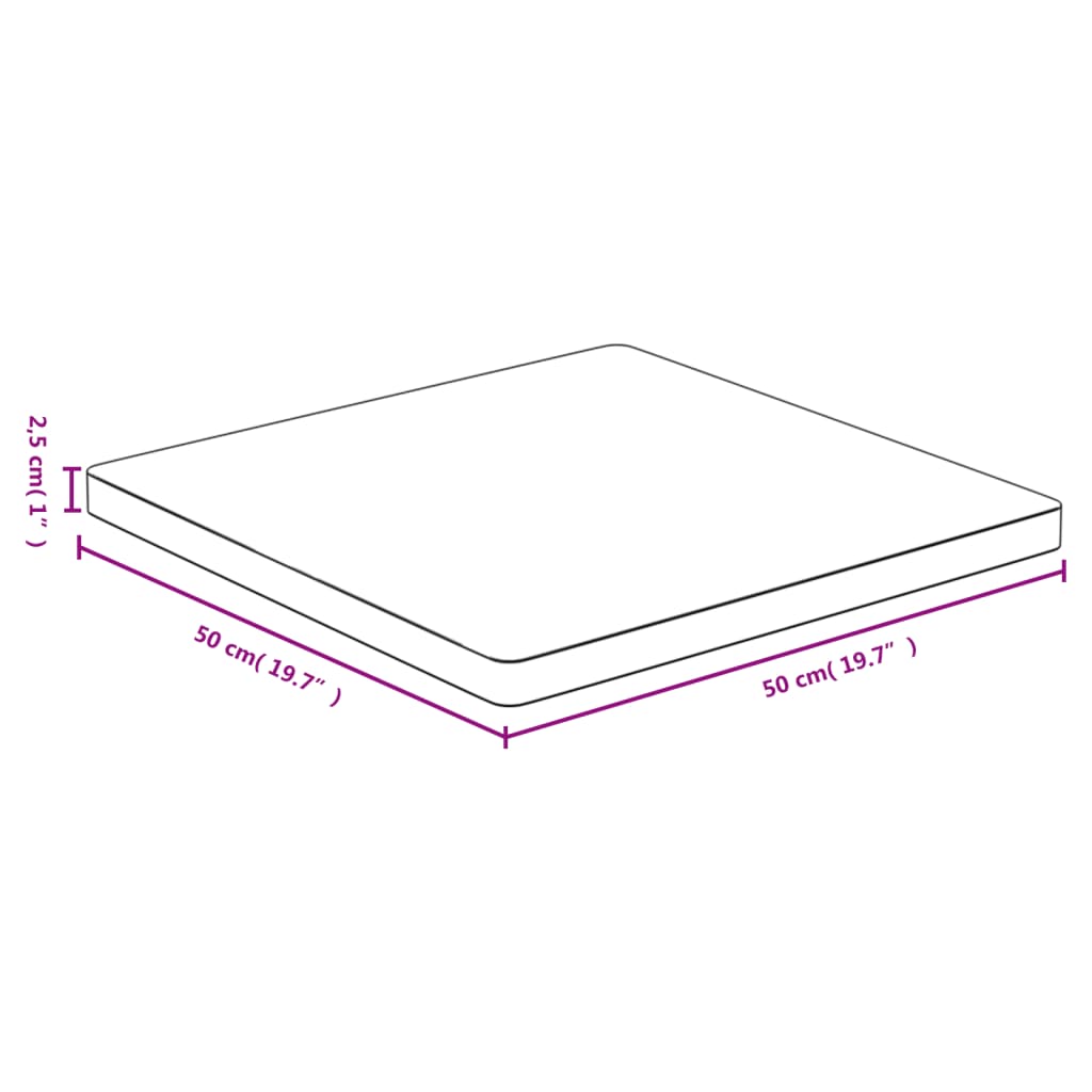 vidaXL Bordplate 50x50x2,5 cm bambus