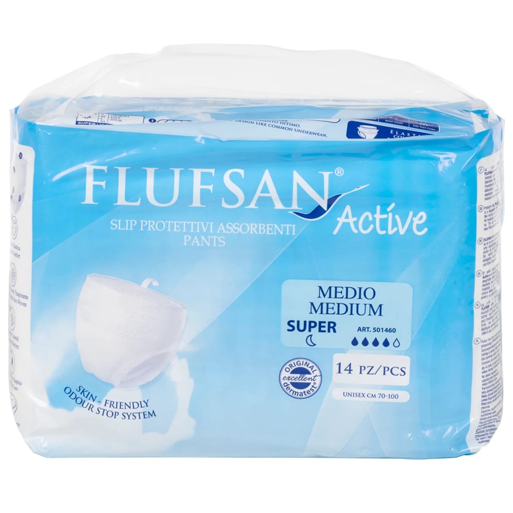 Flufsan Inkontinensbukse for voksne 14 stk str M