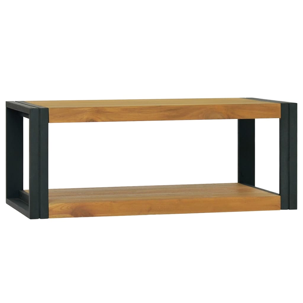 vidaXL Veggmontert baderomsskap 90x45x35 cm heltre teak