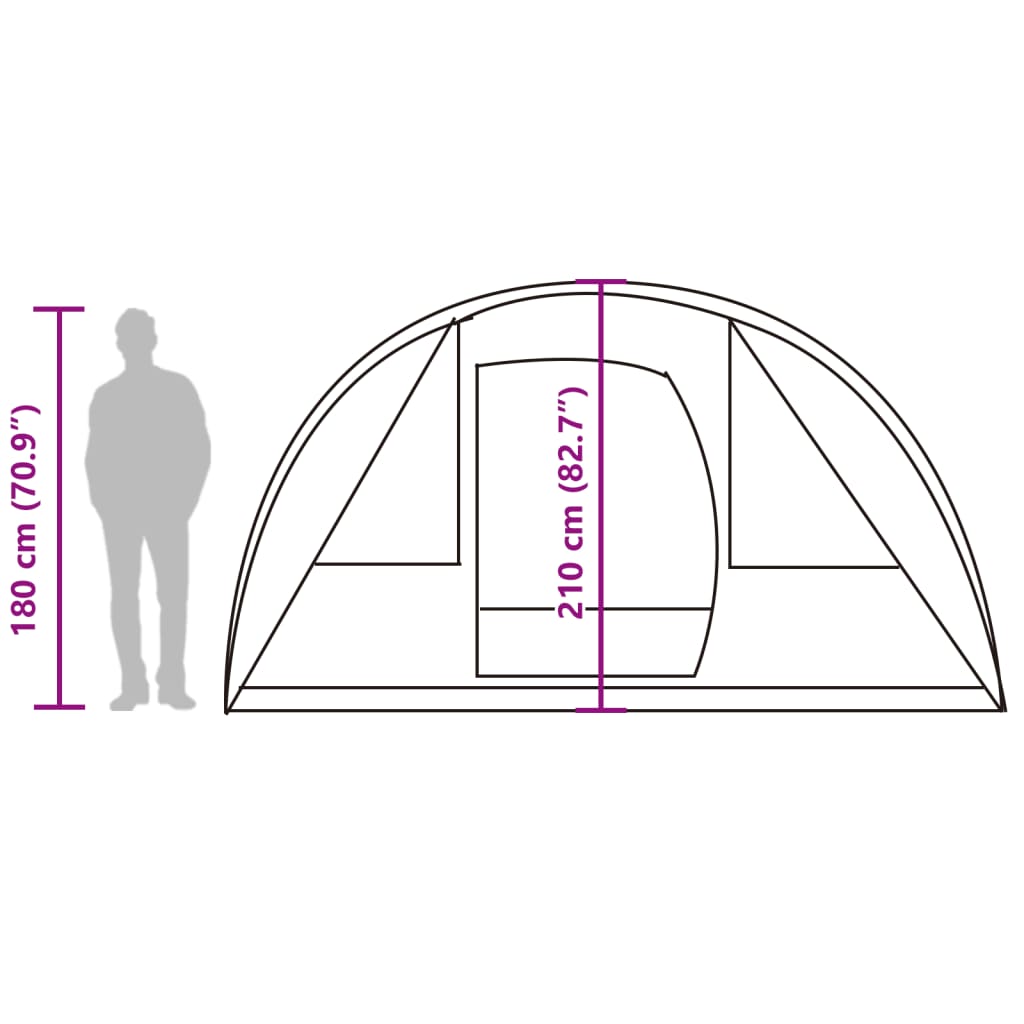 vidaXL Tunneltelt for camping 5 personer blå vanntett