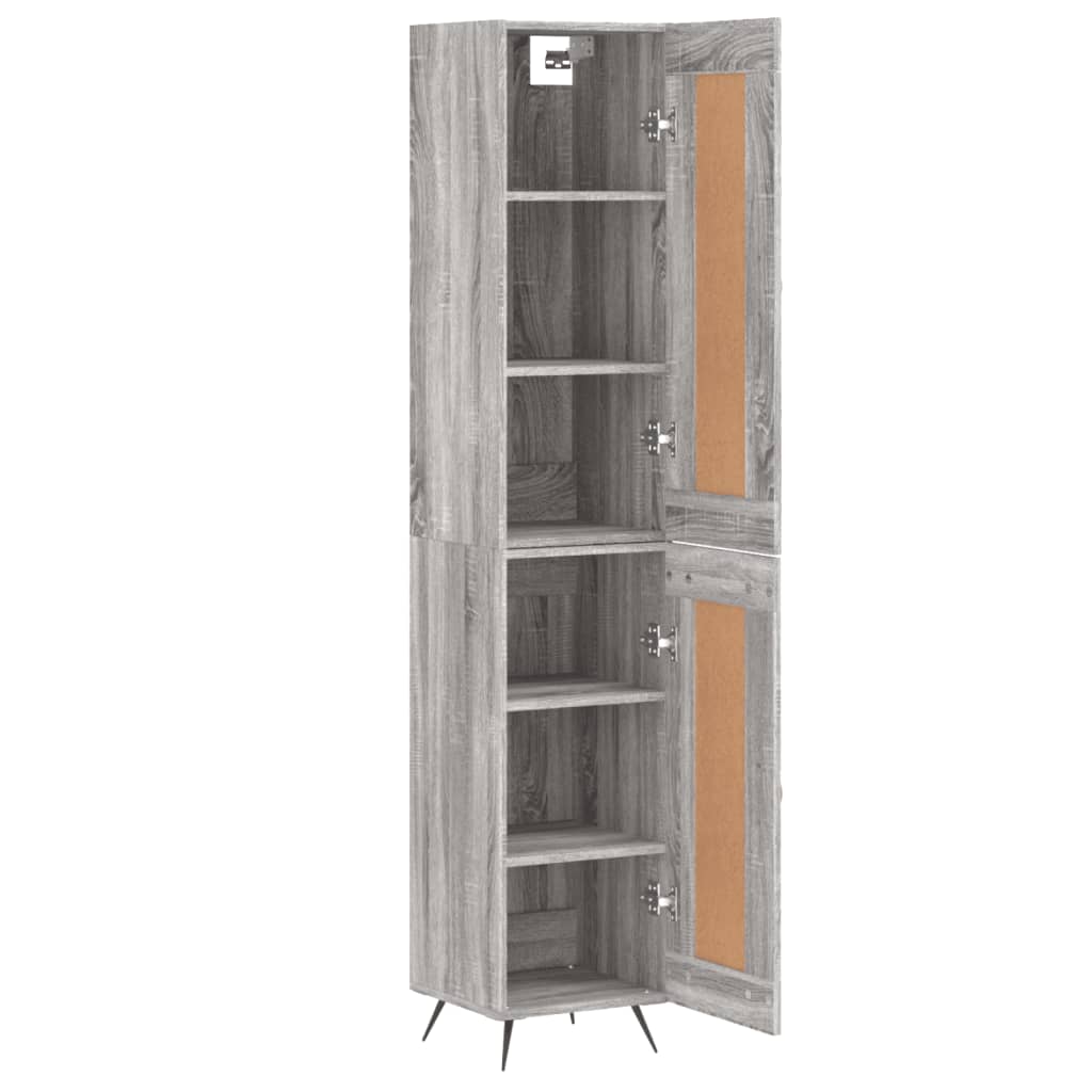 vidaXL Highboard grå sonoma 34,5x34x180 cm konstruert tre