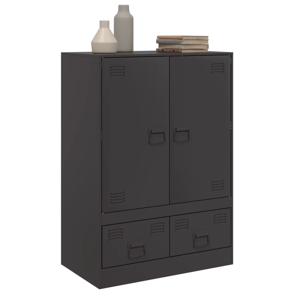 vidaXL Highboard svart 67x39x95 cm stål