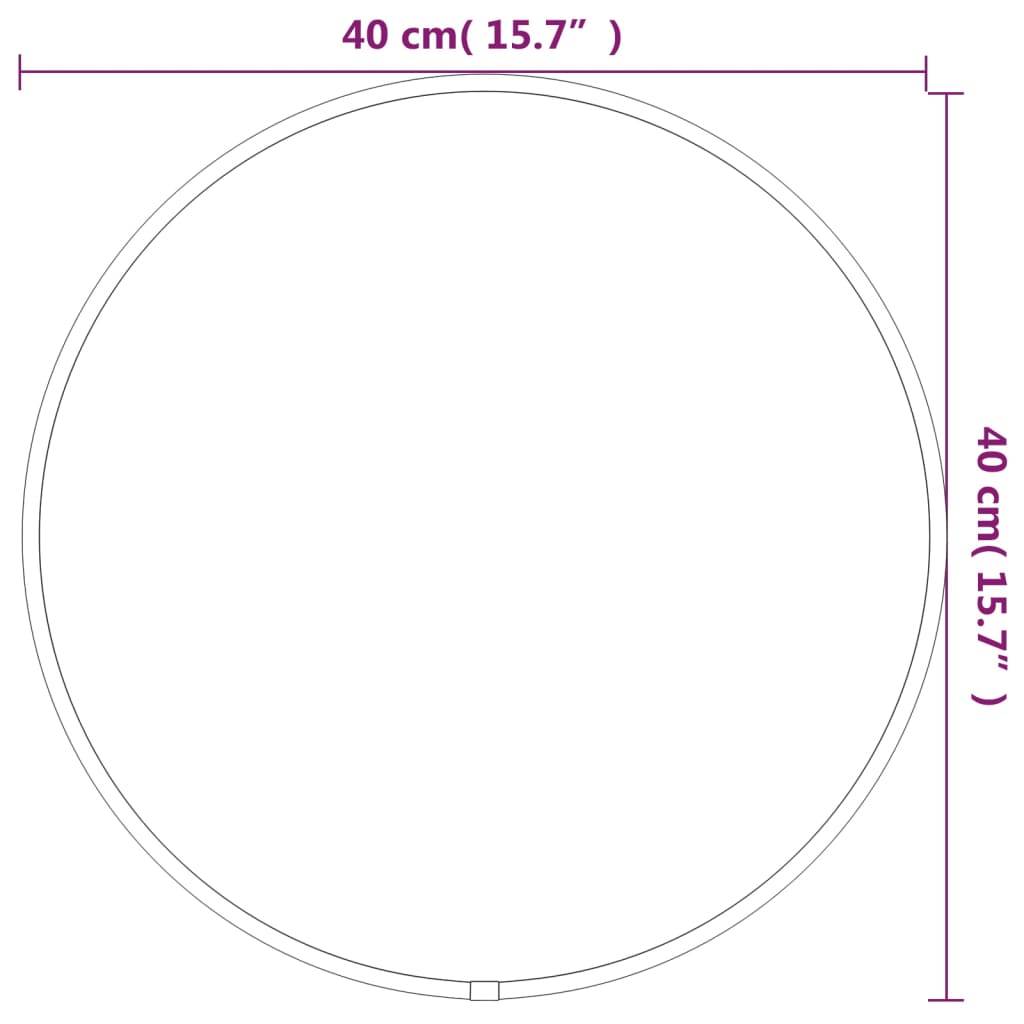 vidaXL Veggspeil svart Ø 40 cm rund