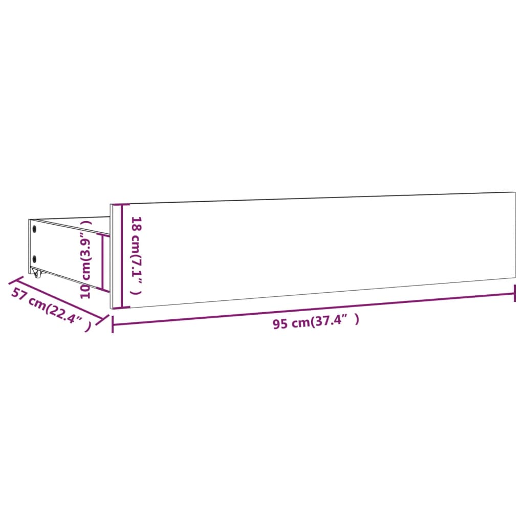 vidaXL Sengeramme med skuffer hvit 150x200 cm King Size