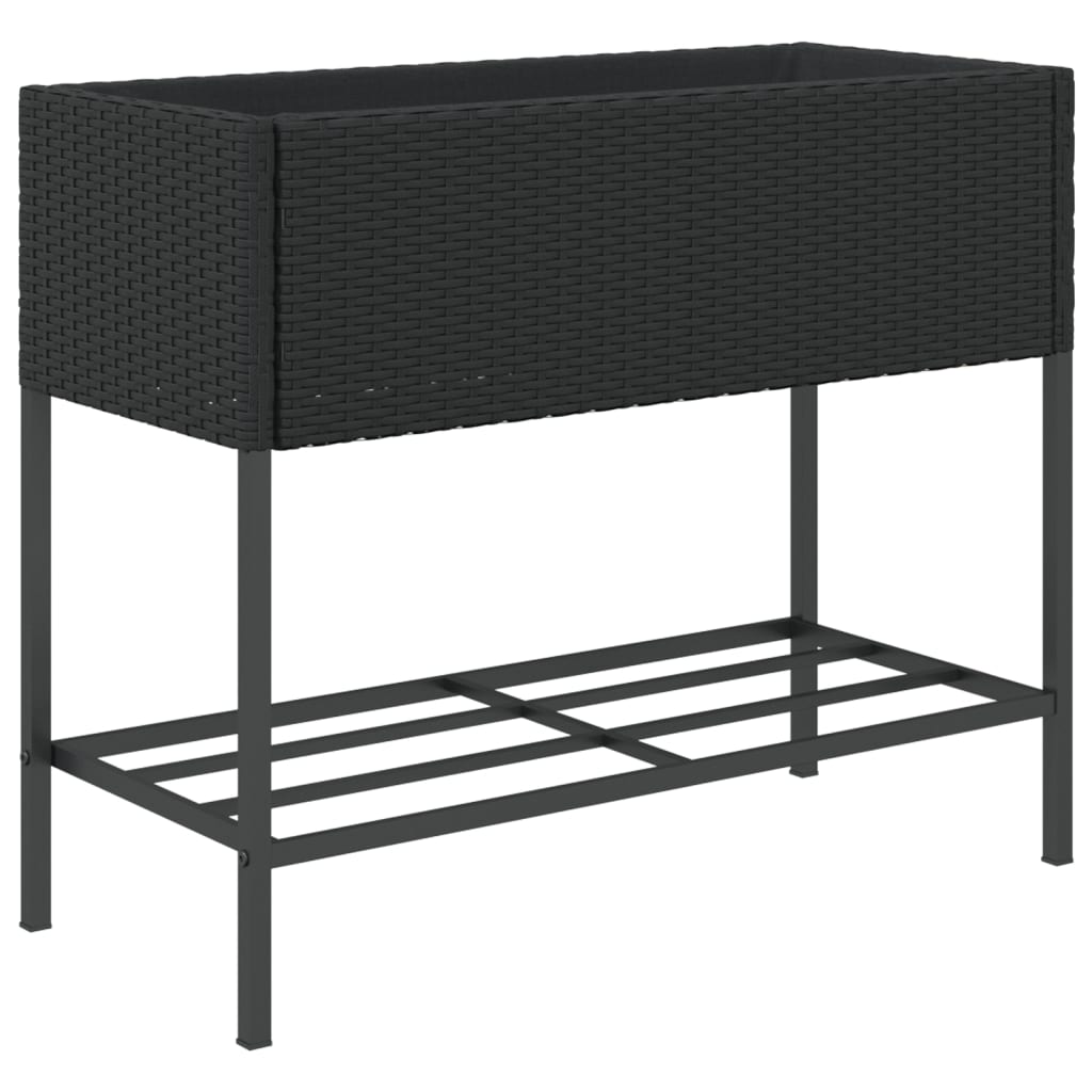 vidaXL Plantekasser med hylle 2 stk svart 90x40x75 cm polyrotting